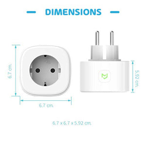 Presa Intelligente WiFi Smart Plug 16A 3680W, Funzione Timer, Bianco
