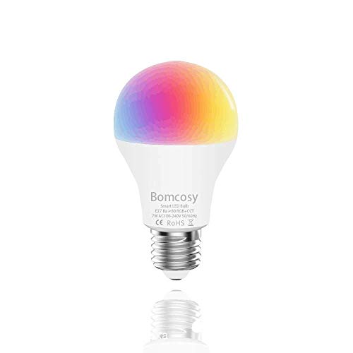 Lampadine Intelligente Wifi E27 A60 LED RGBCW 7W Multicolore E27, 1 Pezzi