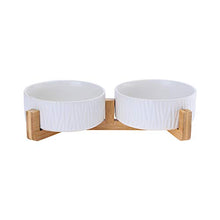 Carica l&#39;immagine nel visualizzatore di Gallery, HCHLQLZ Bianco Ceramica Ciotole per Cani Gatti Ciotola Cane 400ml, bianco×2