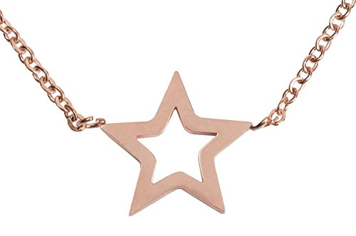styleBREAKER Collana in Acciaio Inossidabile con Ciondolo a Stella, Rosa Oro