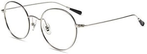 Firmoo Occhiali Luce Blu, Occhiali da Riposo per Computer Anti Luce Blu/Mal di Testa, Occhiali Retrò Rotondi Uomo Donna(Argento)
