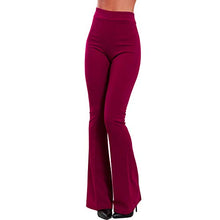 Carica l&#39;immagine nel visualizzatore di Gallery, Toocool - Pantaloni Donna Campana Aderenti Zampa Elefante S, Bordeaux - Ilgrandebazar