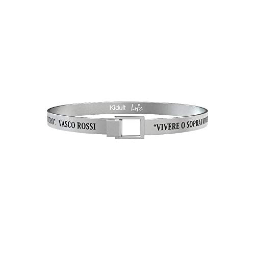 Bracciale Kidult per Uomo in Acciaio a Fascia con Scritta Vasco Rossi -LIFE... - Ilgrandebazar