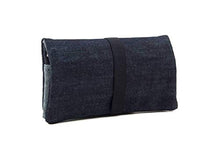 Carica l'immagine nel visualizzatore di Gallery, Portatabacco in Tessuto Jeans Denim - Astuccio Porta Tabacco Cartine Filtri, e accendino (Cerniera gialla)