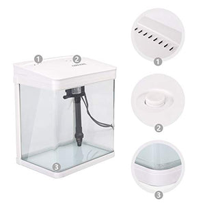 Nobleza - Nano Acquario in Vetro per Pesci Acqua Tropicali con 7 L, Bianco - Ilgrandebazar