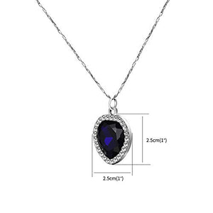Collana Cuore dell'oceano, con ciondolo Titanic in scatola di legno Blu - Ilgrandebazar