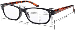Eyekepper 5 Paia Occhiali da Lettura Vintage Vista +3.50, Nero-5pcs - Ilgrandebazar