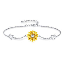 Carica l&#39;immagine nel visualizzatore di Gallery, SNZM Collana da Donna con Ciondolo a Forma di Girasole, Oro Bianco - Ilgrandebazar