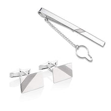 Carica l&#39;immagine nel visualizzatore di Gallery, STERLL - Set di gemelli e fermacravatta in argento Sterling 925, regalo...