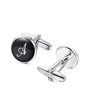 Carica l&#39;immagine nel visualizzatore di Gallery, BESTEEL Gioielli Gemelli Classico Iniziale Incisa per Uomo Alfabeto Lettera... - Ilgrandebazar