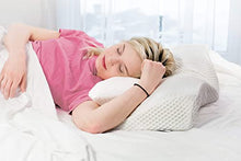 Carica l&#39;immagine nel visualizzatore di Gallery, Elviros Cuscino in Memory Foam Ortopedico Cervicale per Dolore al Collo Cuscino Ergonomico per Dolore alla Spalla Cuscino di Sostegno del Collo, Bianco, 64 x 12,5/10,5 x 38 cm