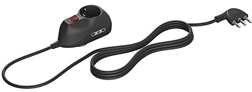 BTicino 3693GB Multipresa a 3 Uscite con Interruttore Luminoso, 3500 W, Nero - Ilgrandebazar