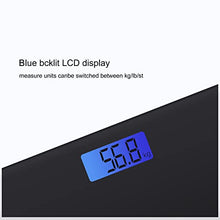 Carica l'immagine nel visualizzatore di Gallery, Bilancia Pesapersone elettronica digitale da bagno, piattaforma 28x28cm portata 180KG display retroilluminato controllo del peso (nera)