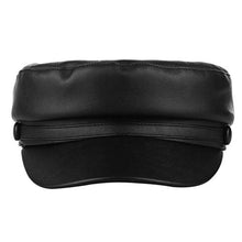 Carica l&#39;immagine nel visualizzatore di Gallery, GEMVIE Donna Cappello con Visiera Berretto da PU Pelle Retro Classico Nero