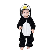 Carica l'immagine nel visualizzatore di Gallery, DEBAIJIA Bambino Flanella Pagliaccetto con Cappuccio 0-36M Inverno Tutina Animale Carino Jumpsuit Ragazzi Ragazze Pigiama (Nero-80)
