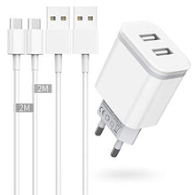 Carica l'immagine nel visualizzatore di Gallery, Niluoya Caricabatterie + Cavo Micro USB 2M, 3 Pack Presa a Muro White