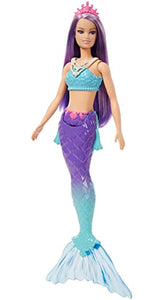 Barbie - Dreamtopia Sirena Bambola capelli viola con coda blu e viola sfumati e coroncina, Giocattolo per Bambini 3+ Anni, HGR10