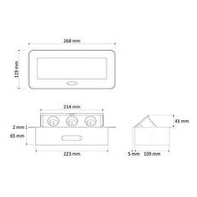 Carica l&#39;immagine nel visualizzatore di Gallery, Presa a scomparsa con 3 spine Schuko. da incasso cavo 1,5 m per...