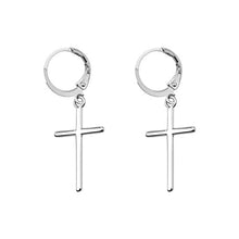 Carica l&#39;immagine nel visualizzatore di Gallery, WikiMiu Orecchini da uomo in argento 925 con pendenti Croce, Gioielli di... - Ilgrandebazar