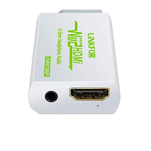 LiNKFOR Wii Convertitore con Cavo HDMI 3ft/Convertitore a HDMI/Wii Bianco