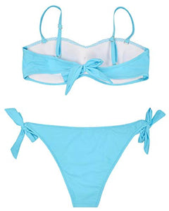 Yuson Girl Bikini Due Pezzi Costumi da Bagno Donna Mare Sexy M, Blu Cielo