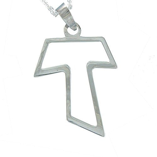 Alylosilver Collana con Ciondolo Croce d'argento Tau Cross per le donne... - Ilgrandebazar