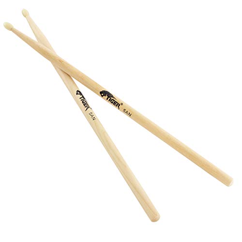 Tiger Music Tda86-5A - Bacchette per Batteria 5A, in Legno d'Acero, con... - Ilgrandebazar