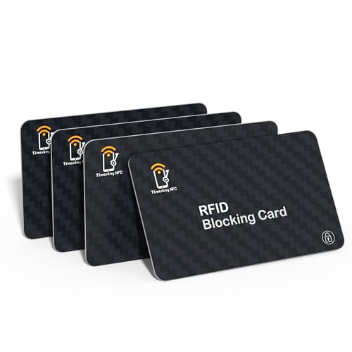 Protezione RFID per Carte di Credito Contactless – Scheda di Blocco RFID & NFC - Proteggi Carta Bancaria, Pasaporto, Documento d’identità - per Portafoglio da Uomo e Donna, 4 Pezzi