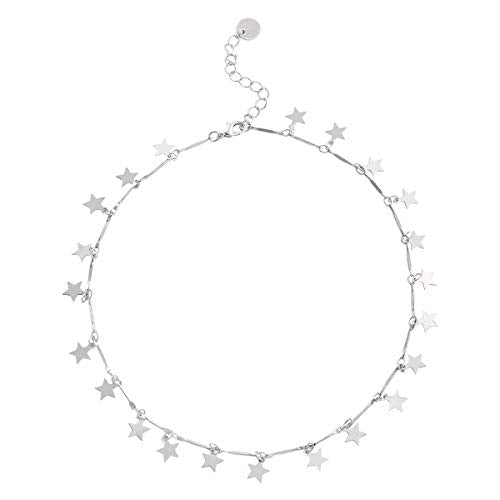 Fenical Collana girocollo di colore argento con catena choker donne boho... - Ilgrandebazar