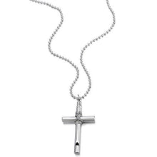 Carica l&#39;immagine nel visualizzatore di Gallery, COOLSTEELANDBEYOND Ciondolo di Fischio Croce, Collana con Pendente da Uomo... - Ilgrandebazar