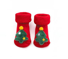Carica l&#39;immagine nel visualizzatore di Gallery, Calze Natalizie Neonato, Calzini Antiscivolo Bambino/Bambina, Unisex, 0-12 Mesi (Babbo Natale)