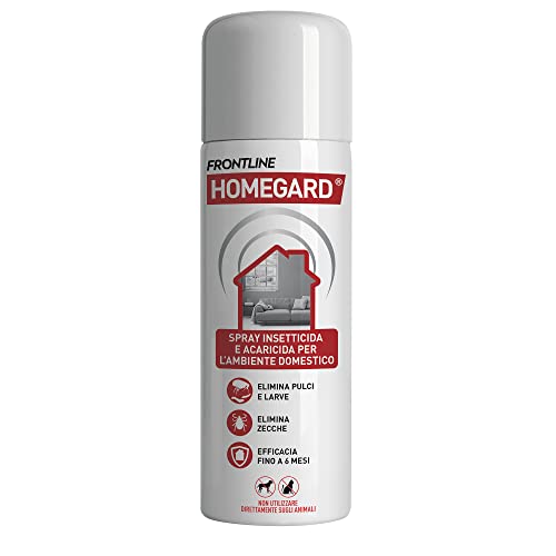 FRONTLINE Homegard Spray Insetticida, Antipulci per Ambienti ad Azione Rapida, Protegge Mobili e Tessili di Casa, Elimina Pulci, Zecche, Uova e Larve fino a 6 mesi, Formato 250 ml
