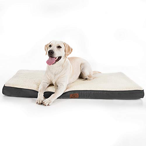Bedsure Cuscino per Cani Grandi 112 x 80 x 7,6 cm con 112 x 80 cm, Bianco