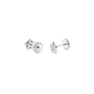 Orecchini per bambini stella - oro bianco 9K (375)