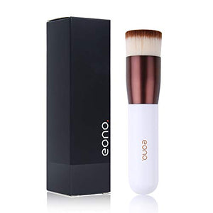 Eono by Amazon - Pennello Fondotinta Piatto Kakuki per Trucco Viso bianca