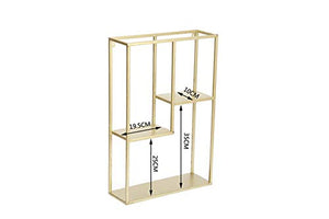 Dipamkar® 40 x 60cm - Mensola a muro in metallo stile Rettangolo, Gold - Ilgrandebazar