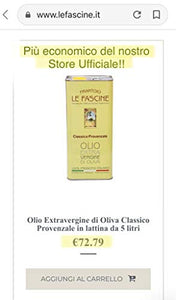 Le Fascine Olio Extravergine Di Oliva Italiano In Latta Da 5 Lt 100 %...