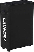 Carica l&#39;immagine nel visualizzatore di Gallery, WOWLIVE 45L Cesto per Biancheria Stretto Cestino Alto e Nero