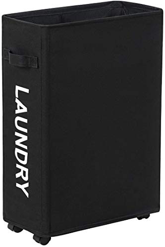 WOWLIVE 45L Cesto per Biancheria Stretto Cestino Alto e Nero