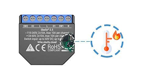 KIt Shelly 2.5 Wireless Dual relè Interruttore Intelligente domotica ...