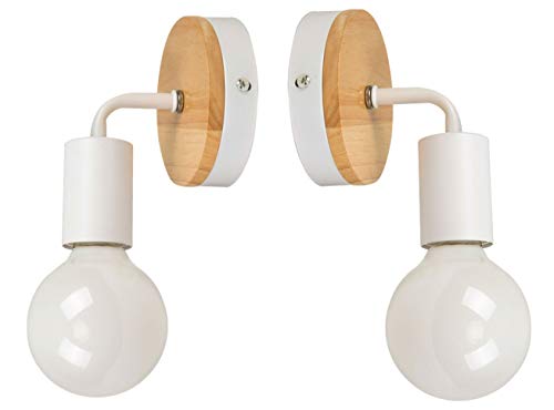JINYU Retro industriale rustico lampada da parete in metallo 2 Pacchi, Bianco - Ilgrandebazar