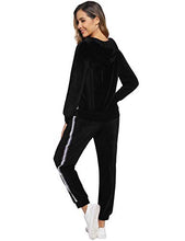 Carica l'immagine nel visualizzatore di Gallery, Hawiton Tuta Donna Sportiva Pigiama Set con Cappuccio Training S, Nero - Ilgrandebazar