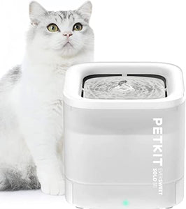 PETKIT CYBERTAIL Fontanella per Gatti, Fontanella per Gatti Senza Fili,25dB Silenziosa,Fontanella per Cani,con Luci A LED,3.0 Aggiornare l'elemento Filtrante,Pompa dell'Acqua Senza Fili,1.8 L