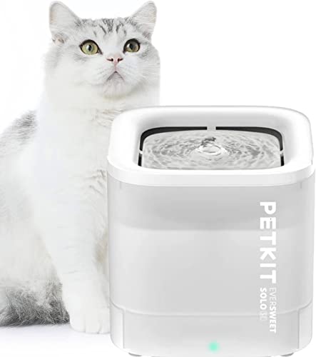 PETKIT CYBERTAIL Fontanella per Gatti, Fontanella per Gatti Senza Fili,25dB Silenziosa,Fontanella per Cani,con Luci A LED,3.0 Aggiornare l'elemento Filtrante,Pompa dell'Acqua Senza Fili,1.8 L
