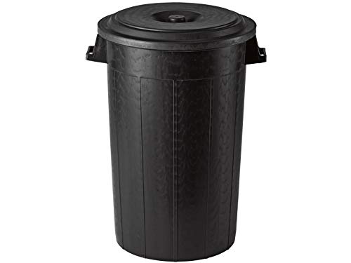 Stefanplast 25130 Bidone Immondizia con Coperchio, Plastica, Nero, 120 Litri