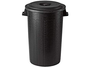 Stefanplast 25130 Bidone Immondizia con Coperchio, Plastica, Nero, 120 Litri