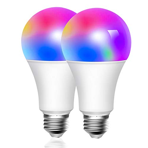 [2 Pezzi] Lampadina Smart 10W 6500k+3W RGBW, ATSUI E27 WiFi 900LM...
