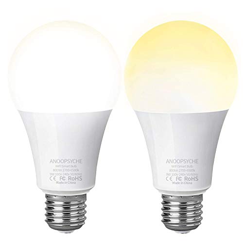 Lampadina Intelligente Anoopsyche Smart WiFi E27 9W 2 pack