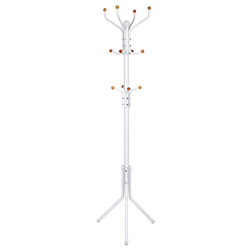 SONGMICS Stand Appendiabiti Attaccapanni Ometto da Pavimento 44 x 182 Bianco - Ilgrandebazar