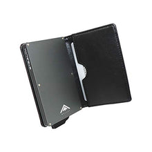 Carica l'immagine nel visualizzatore di Gallery, STEALTH Wallet - Porta carte di credito pop-up con Grigio Con Pelle Nera